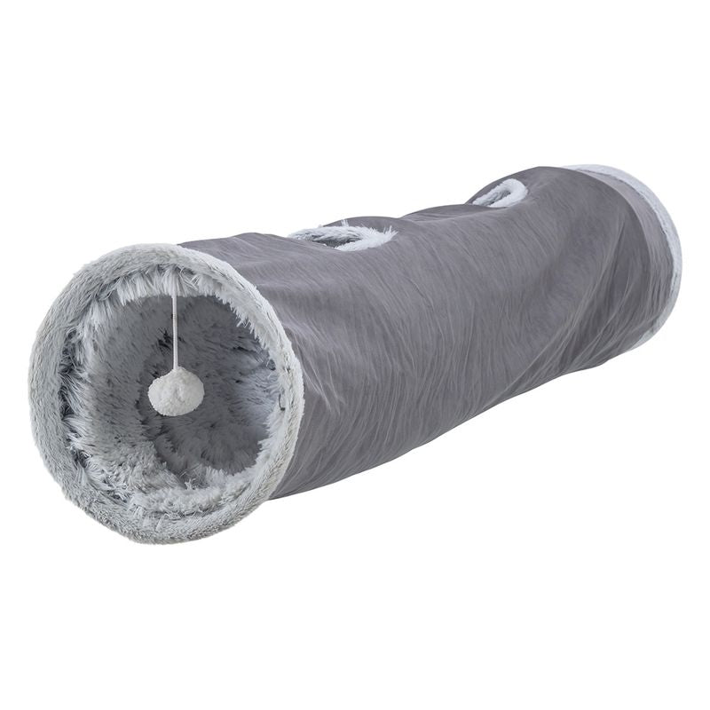 Speeltunnel velours & pluche grijs